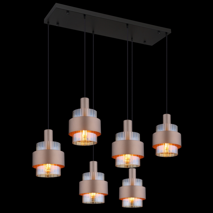 Globo - Závesný luster na lankách 6xE27/60W/230V