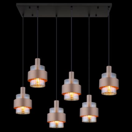 Globo - Závesný luster na lankách 6xE27/60W/230V