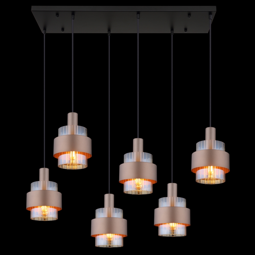 Globo - Závesný luster na lankách 6xE27/60W/230V