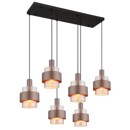 Globo - Závesný luster na lankách 6xE27/60W/230V