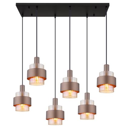 Globo - Závesný luster na lankách 6xE27/60W/230V