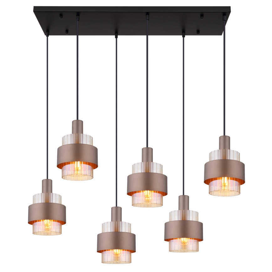 Globo - Závesný luster na lankách 6xE27/60W/230V