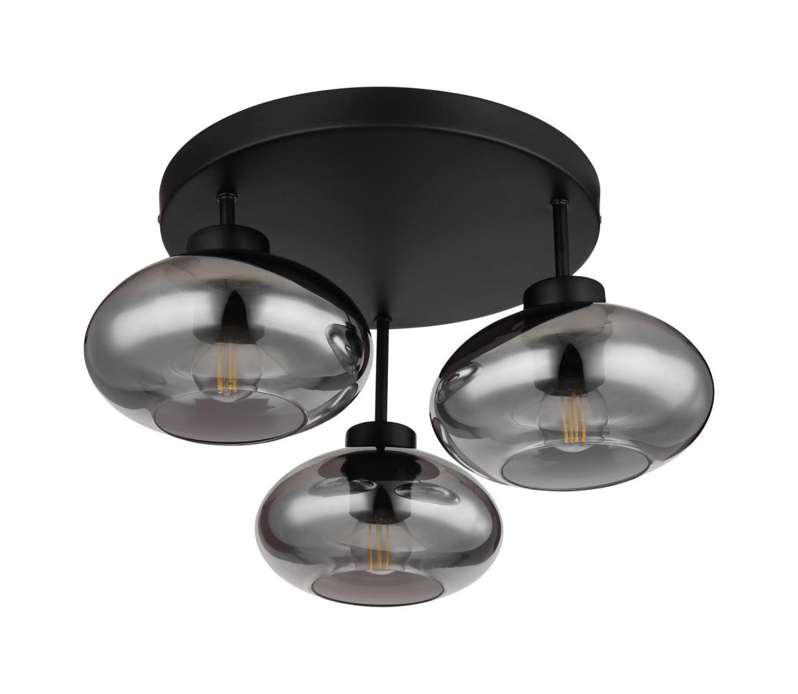 Globo 15572-3D - Prisadené stropné svietidlo SHAUN 3xE27ILLU/40W/230V čierna 15572-3D