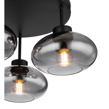 Globo - Prisadený luster 3xE27ILLU/40W/230V čierny