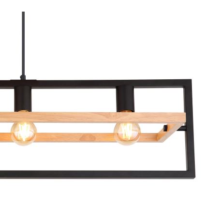 Globo 15575-4H - Luster na lanku ERICA 4xE27/40W/230V čierna/béžová