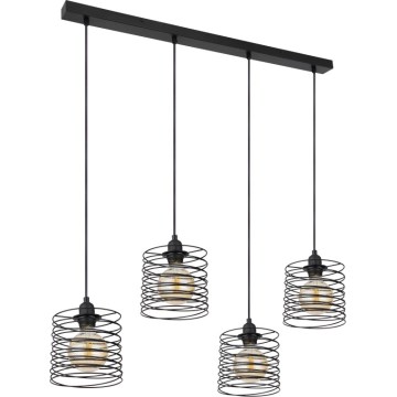 Globo 15640-4H - Luster na lanku TILLY 4xE27/60W/230V čierny
