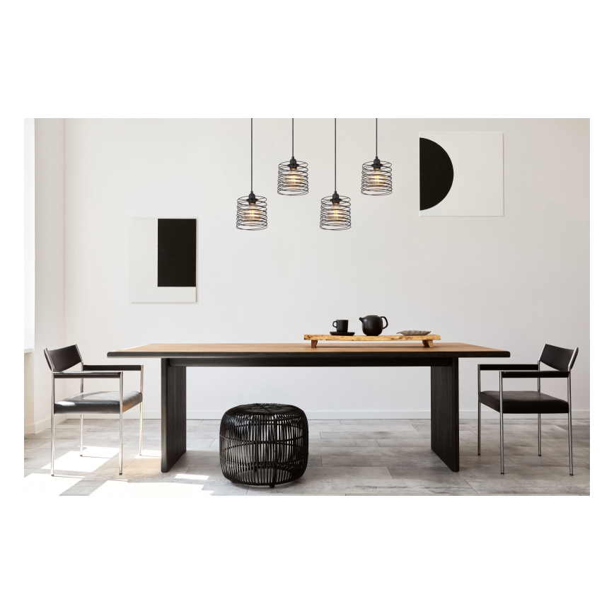 Globo 15640-4H - Luster na lanku TILLY 4xE27/60W/230V čierny