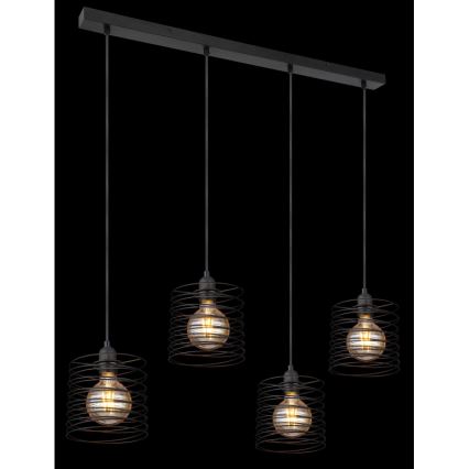 Globo 15640-4H - Luster na lanku TILLY 4xE27/60W/230V čierny