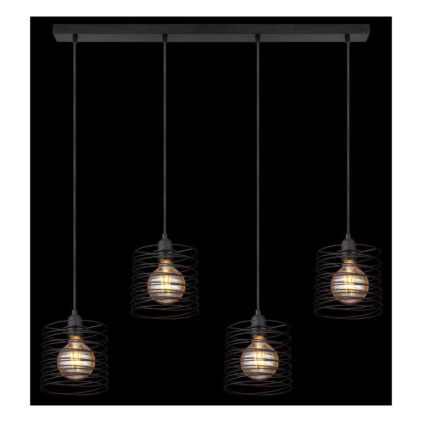 Globo 15640-4H - Luster na lanku TILLY 4xE27/60W/230V čierny