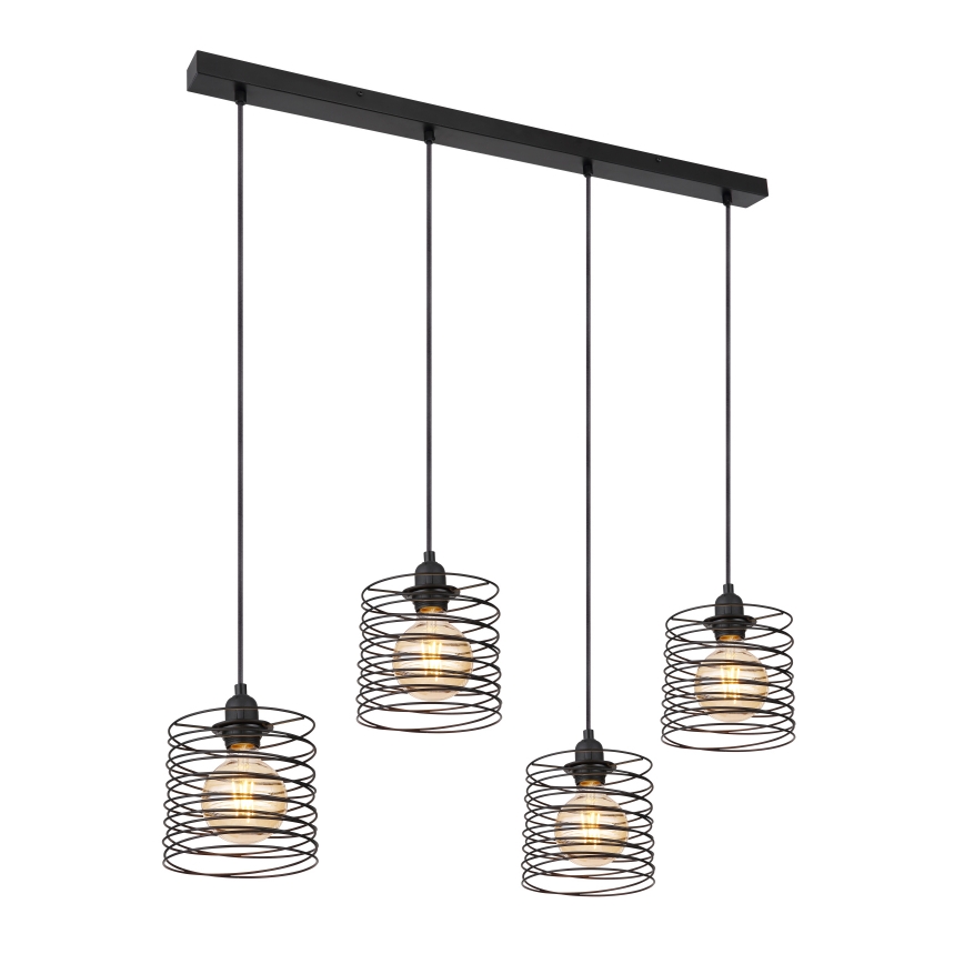 Globo 15640-4H - Luster na lanku TILLY 4xE27/60W/230V čierny
