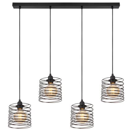 Globo 15640-4H - Luster na lanku TILLY 4xE27/60W/230V čierny