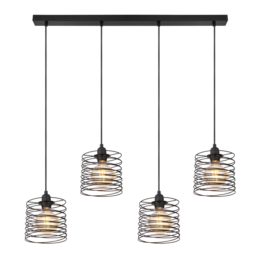 Globo 15640-4H - Luster na lanku TILLY 4xE27/60W/230V čierny