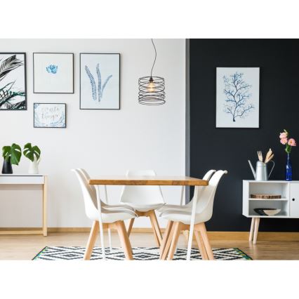 Globo 15640H - Závesné svietidlo na lanku TILLY 1xE27/60W/230V čierne