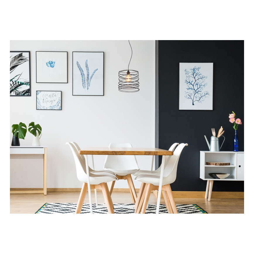 Globo 15640H - Závesné svietidlo na lanku TILLY 1xE27/60W/230V čierne