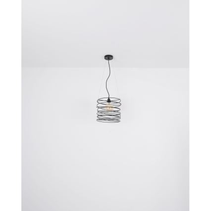 Globo 15640H - Závesné svietidlo na lanku TILLY 1xE27/60W/230V čierne