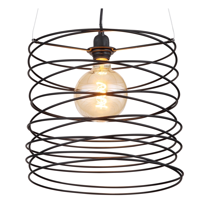 Globo 15640H - Závesné svietidlo na lanku TILLY 1xE27/60W/230V čierne