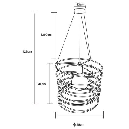 Globo 15640H - Závesné svietidlo na lanku TILLY 1xE27/60W/230V čierne