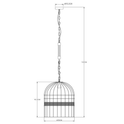 Globo - Luster na reťazi 1xE27/60W/230V