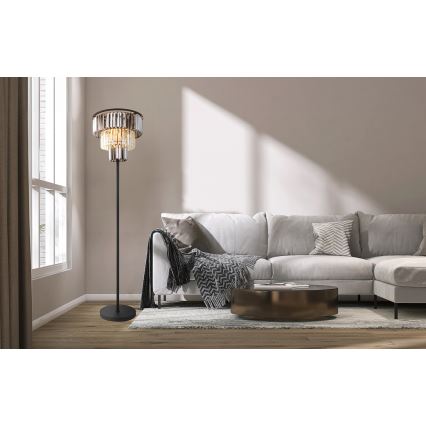 Globo - Stojacia lampa 3xE27/40W/230V pr. 40 cm čierna