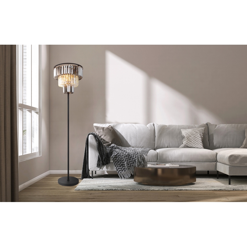Globo - Stojacia lampa 3xE27/40W/230V pr. 40 cm čierna