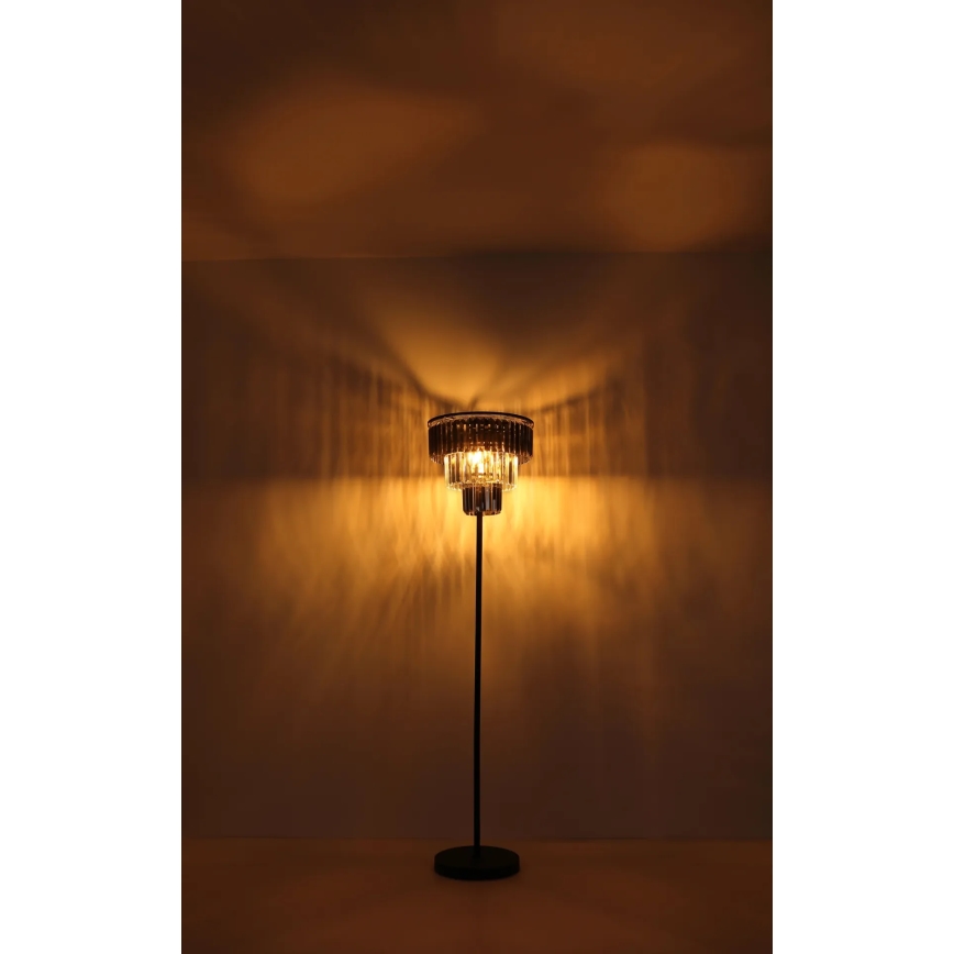 Globo - Stojacia lampa 3xE27/40W/230V pr. 40 cm čierna