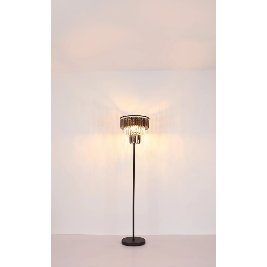 Globo - Stojacia lampa 3xE27/40W/230V pr. 40 cm čierna