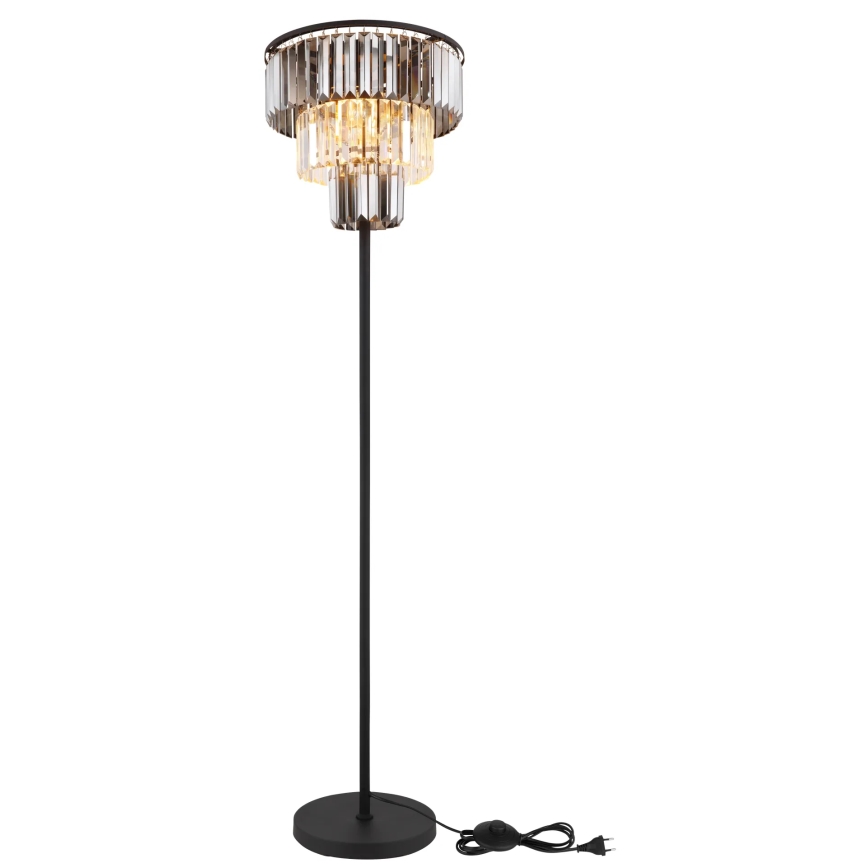 Globo - Stojacia lampa 3xE27/40W/230V pr. 40 cm čierna