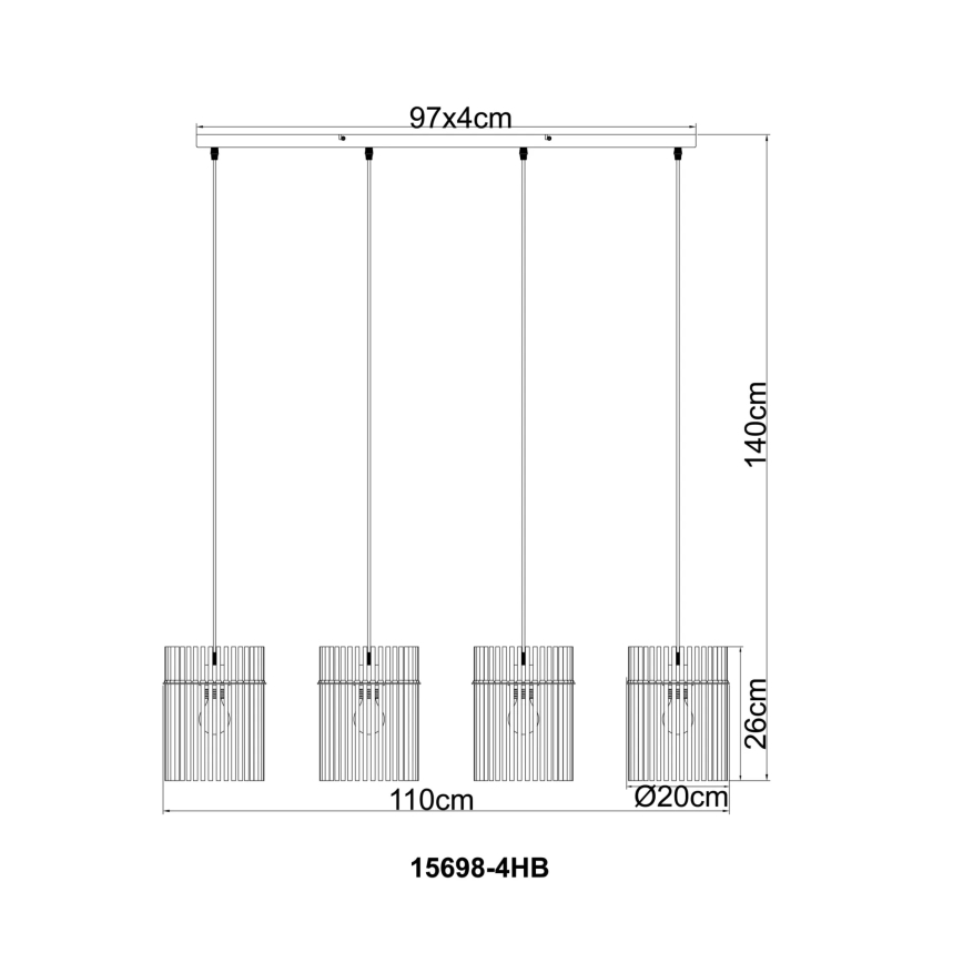 Globo - Závesný luster na lanku 4xE27/60W/230V
