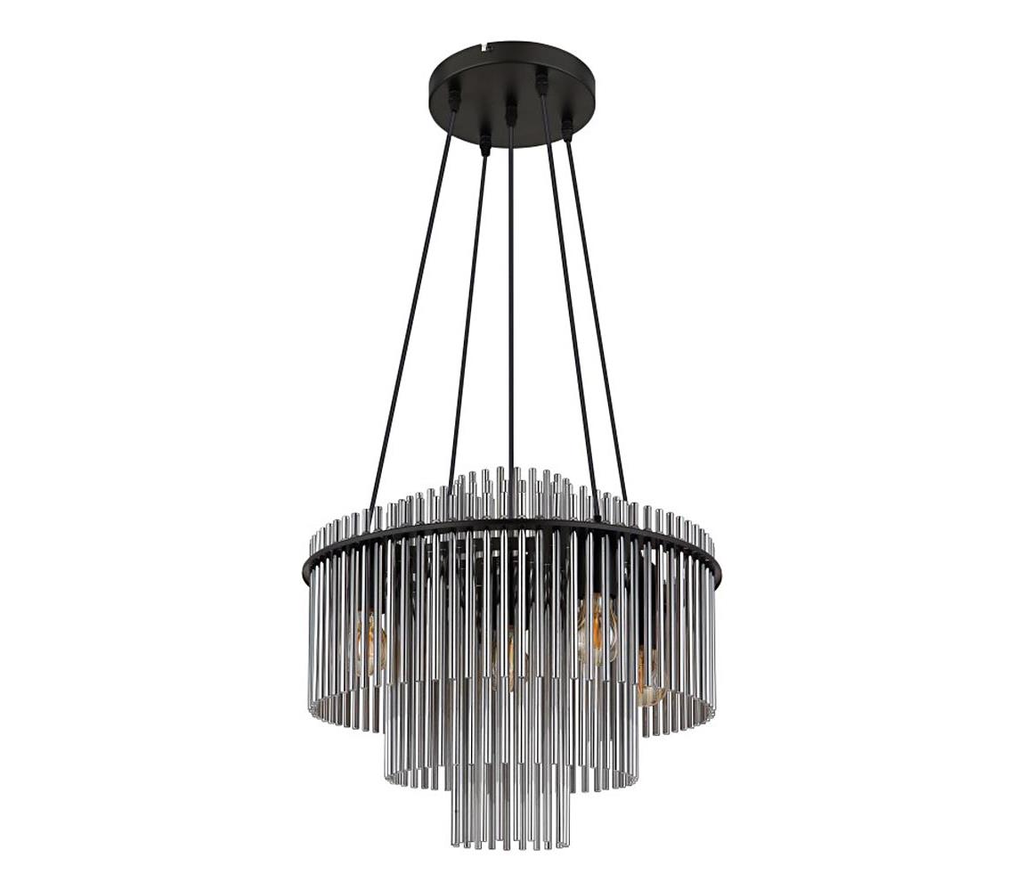 Globo 15698H1 - Luster na lankách GORLEY 5xE27/60W/230V čierna 15698H1