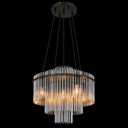 Globo - Luster na lanku 5xE27/60W/230V čierny