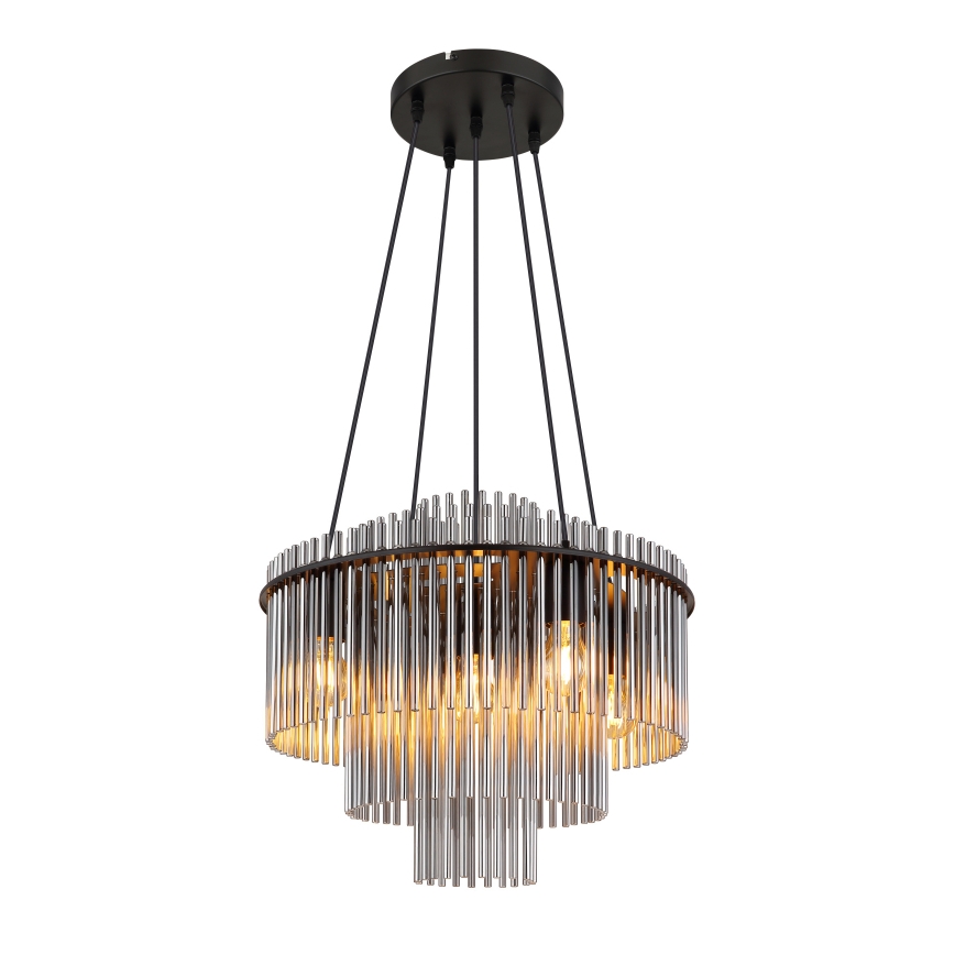 Globo - Luster na lanku 5xE27/60W/230V čierny