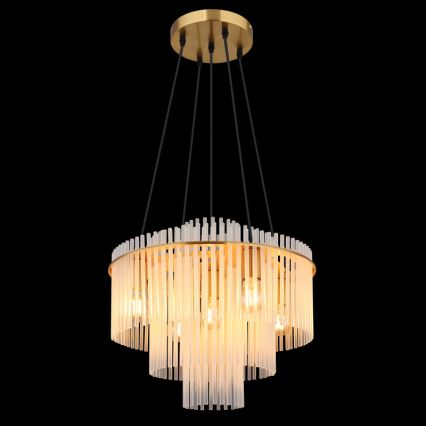 Globo - Závesný luster na lankách 5xE27/60W/230V zlatý