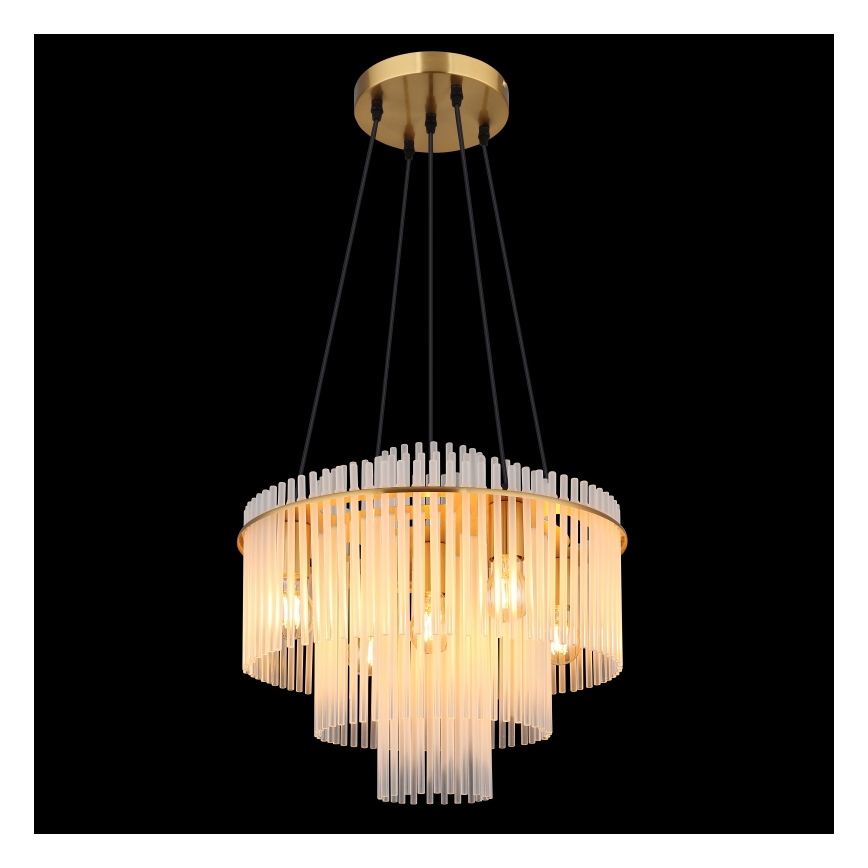 Globo - Závesný luster na lankách 5xE27/60W/230V zlatý