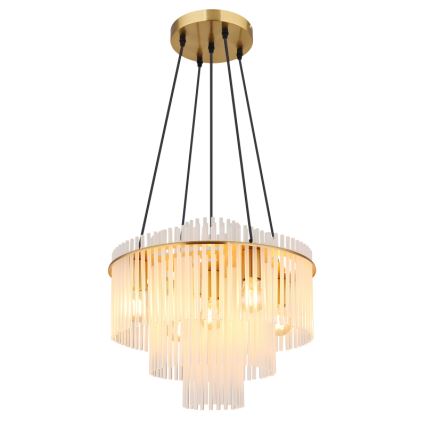 Globo - Závesný luster na lankách 5xE27/60W/230V zlatý