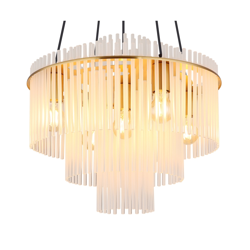 Globo - Závesný luster na lankách 5xE27/60W/230V zlatý