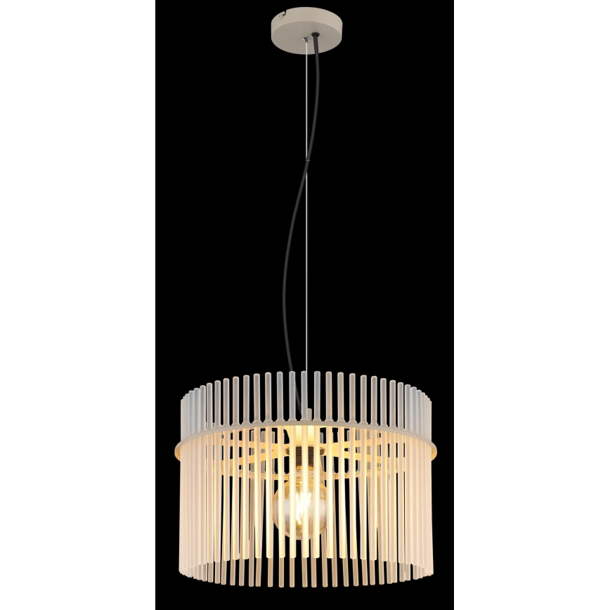 Globo - Závesné svietidlo na lankách 1xE27/60W/230V, priemer 40 cm, krémové