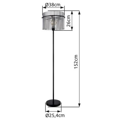 Globo - Stojacia lampa 1xE27/60W/230V čierna