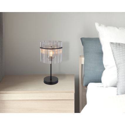 Globo - Stolná lampa 1xE27/60W/230V pr. 30 cm čierna