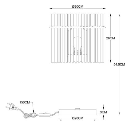 Globo - Stolná lampa 1xE27/60W/230V pr. 30 cm čierna