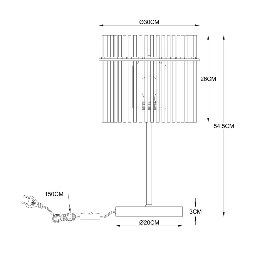 Globo - Stolná lampa 1xE27/60W/230V pr. 30 cm čierna