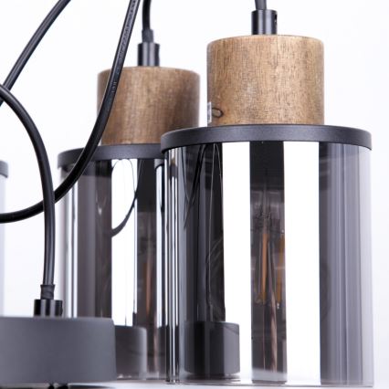 Globo - Luster na lanku 3xE27/15W/230V pr. 27 cm dub