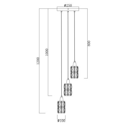 Globo 15760-3 - Krištáľový luster na lanku WOLLI 3xE14/40W/230V