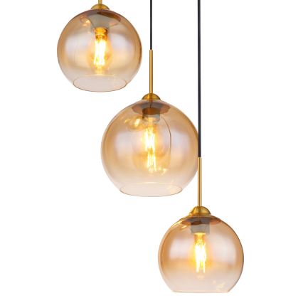 Globo - Závesný luster na lanku 3xE27/60W/230V mosadz
