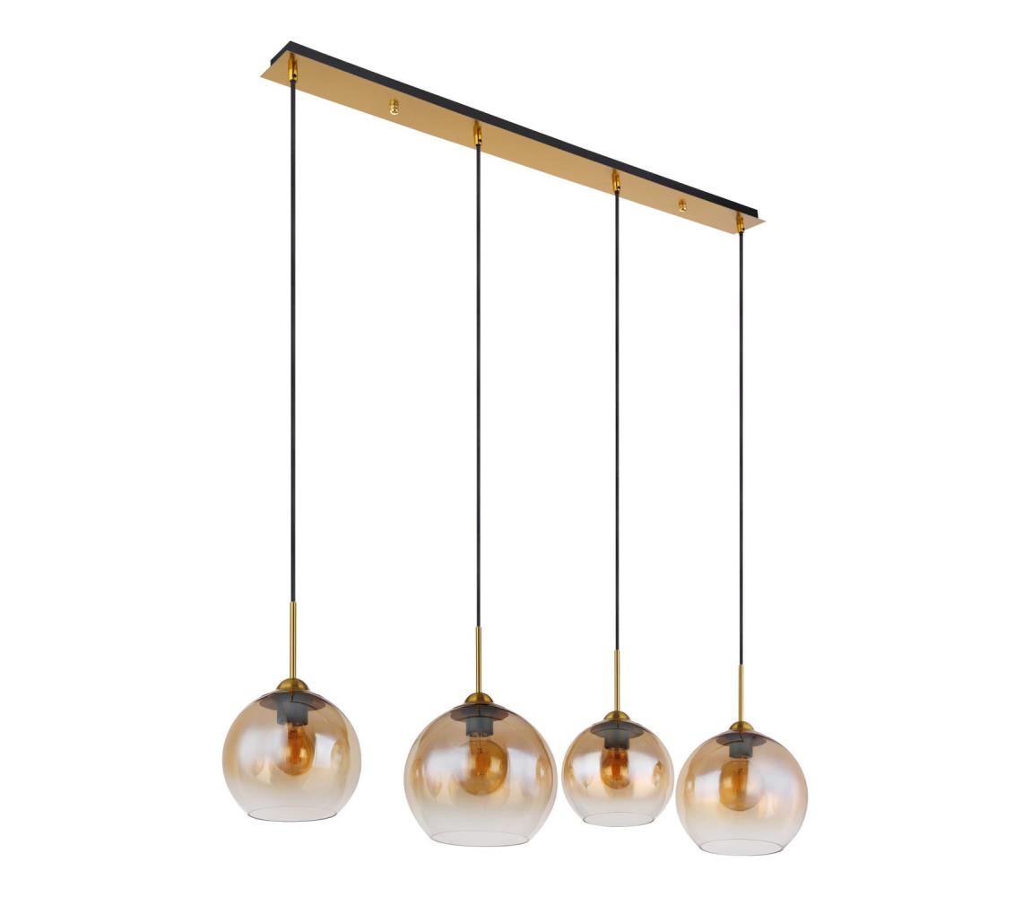 Globo 15788-4H - Závesný luster JAMESSA na lankách 4xE27/60W/230V mosadz 15788-4H