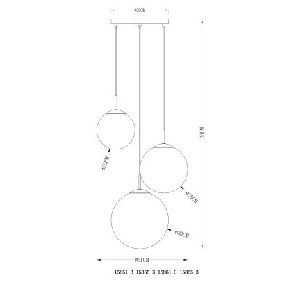 Globo - Luster na lanku 3xE27/40W/230V