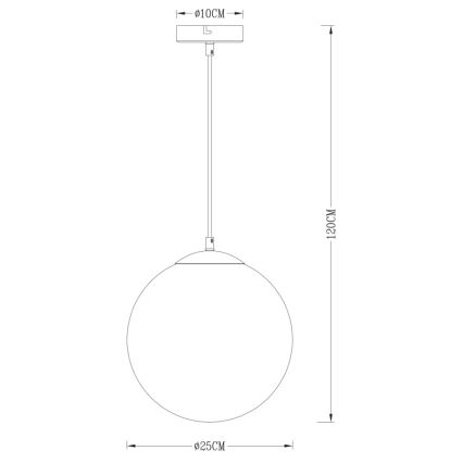 Globo - Luster na lanku 1xE27/40W/230V pr. 30 cm