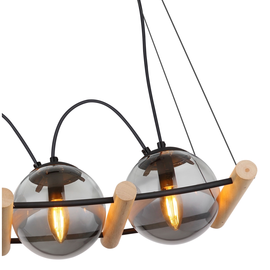 Globo - Luster na lanku 4xE14/15W/230V kaučukovník