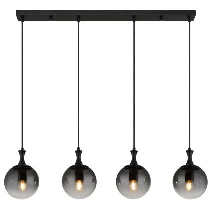 Globo - Luster na lanku 4xE27/10W/230V čierna