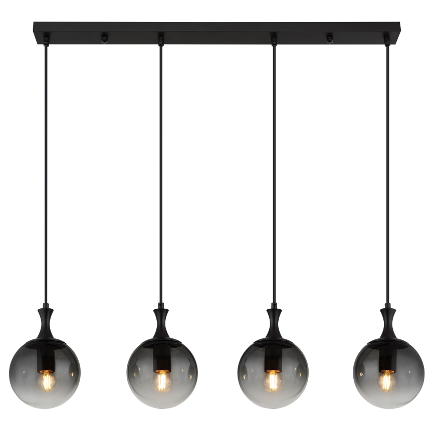 Globo - Luster na lanku 4xE27/10W/230V čierna