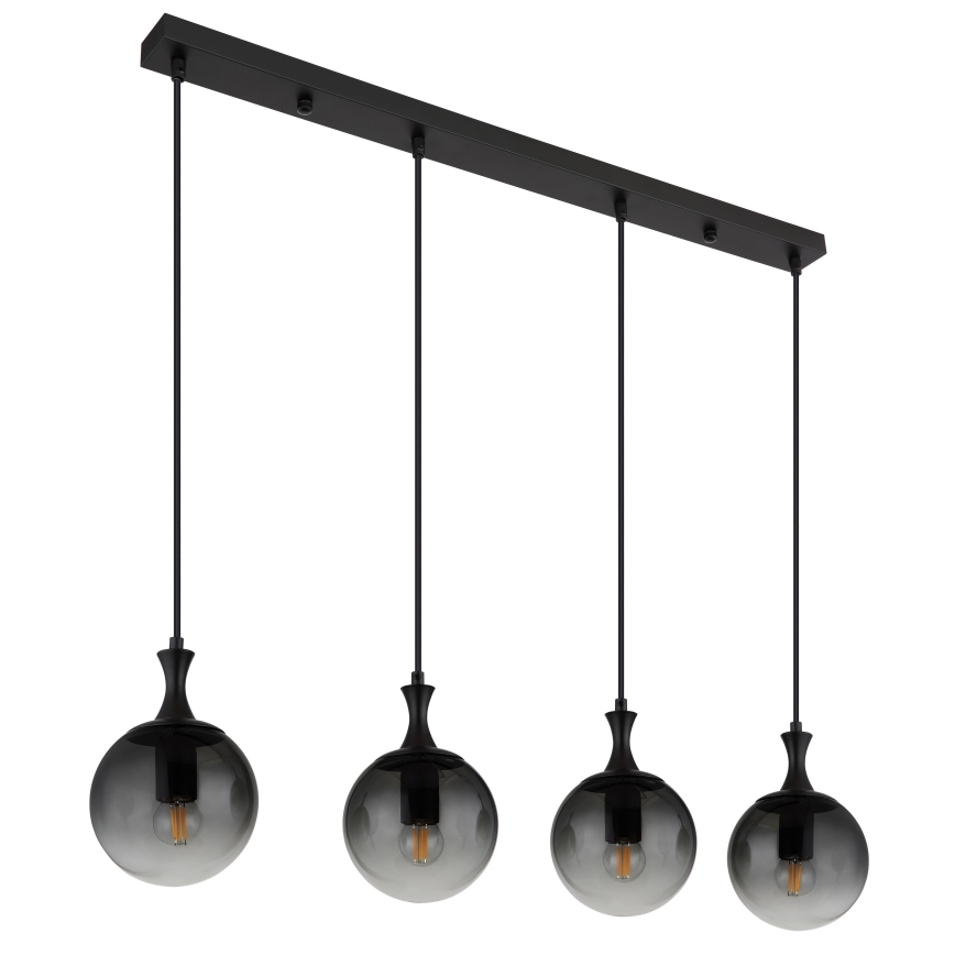 Globo - Luster na lanku 4xE27/10W/230V čierna